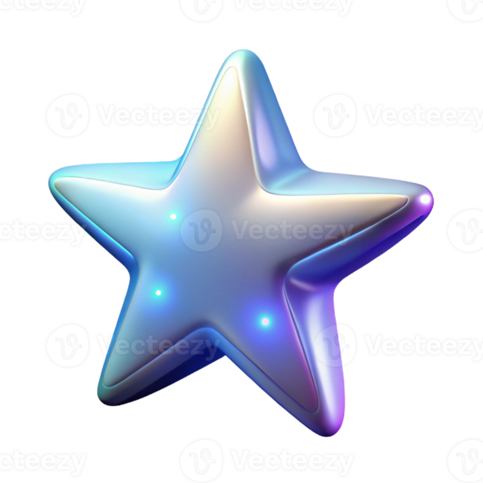 dramatic modern 3D Render Shiny Star high quality png
