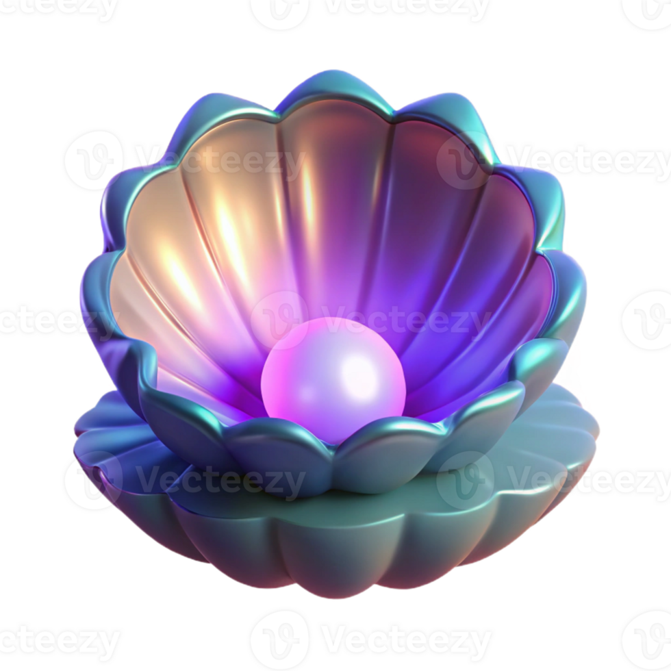 elegant rustic 3D Render Pearl in Shell Abstract Background high quality png