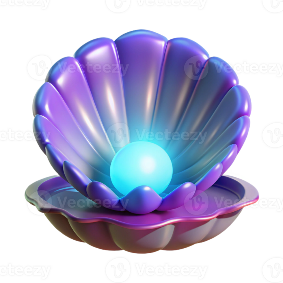 magnificent rustic 3D Render of a Pearl in a Shell premium png