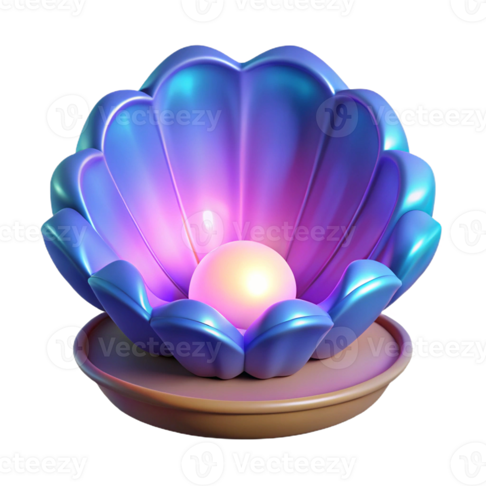 elegant creative Glowing Pearl in Shell 3D Render exclusive png