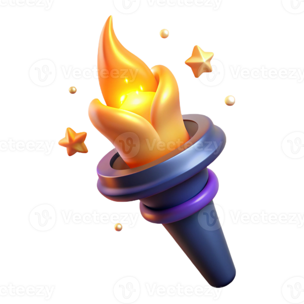 3D Render Torch Illustration png