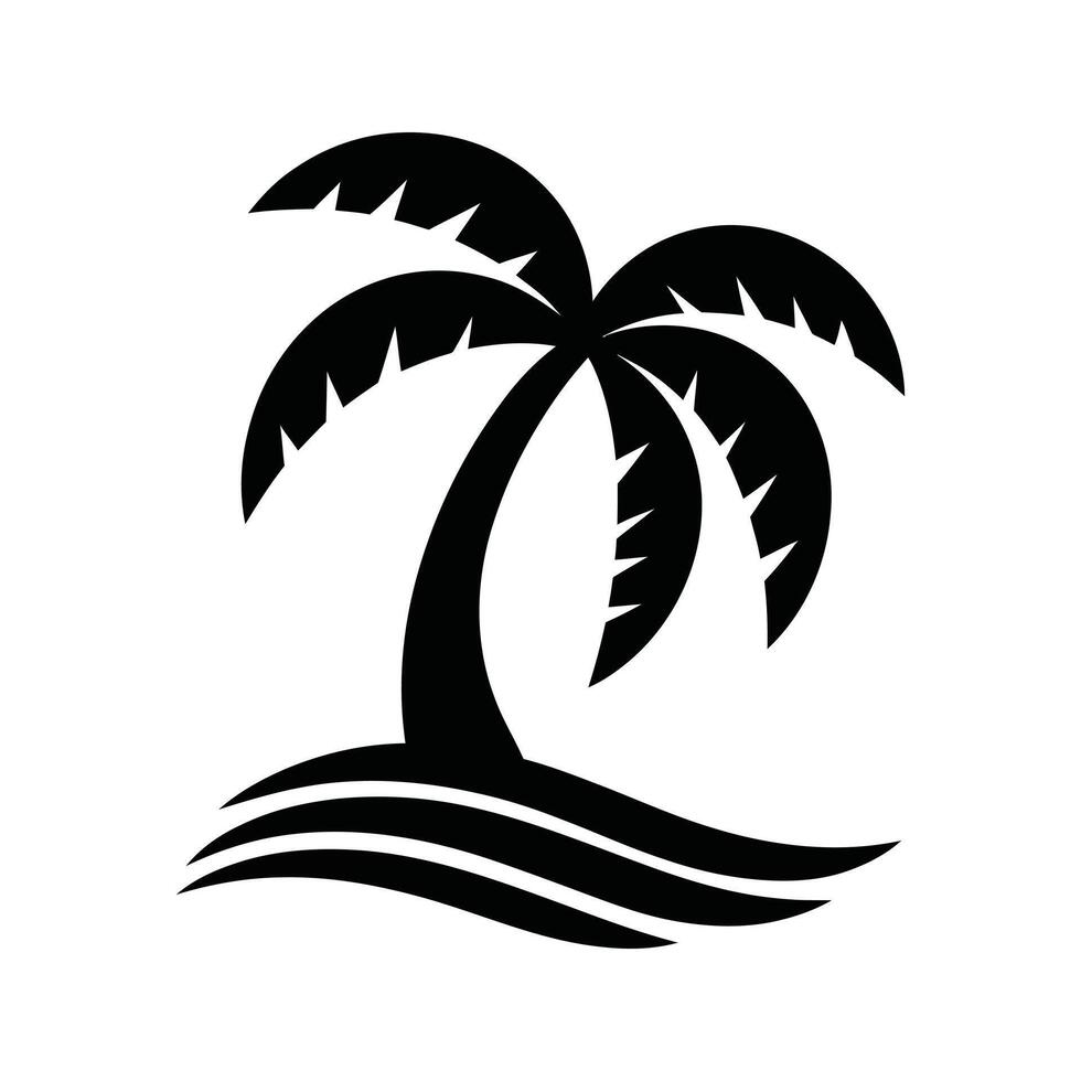 Black Palm Tree for Island, Coastal, and Nature Illustrations vector