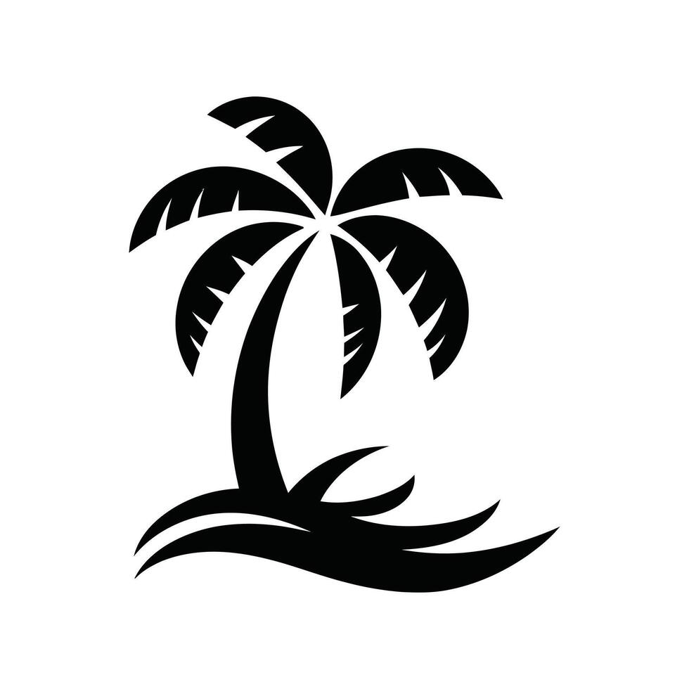 palm tree icon on white background vector