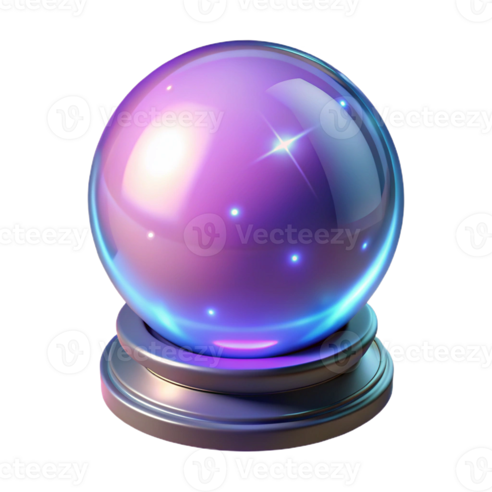 dramatic vintage Glowing Crystal Ball 3D Render high resolution png
