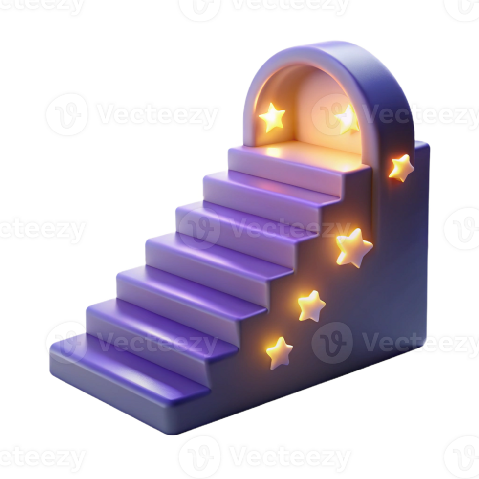 3D Render Starlit Steps Illustration png