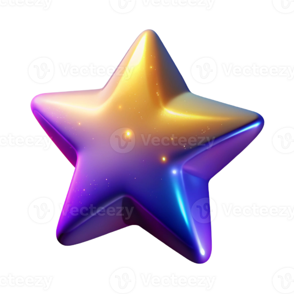 3D Render Shiny Star Abstract Background png