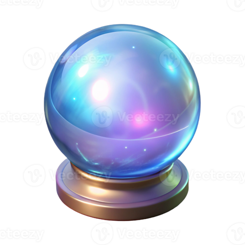 elegant modern Mystic 3D Crystal Ball Render high quality png