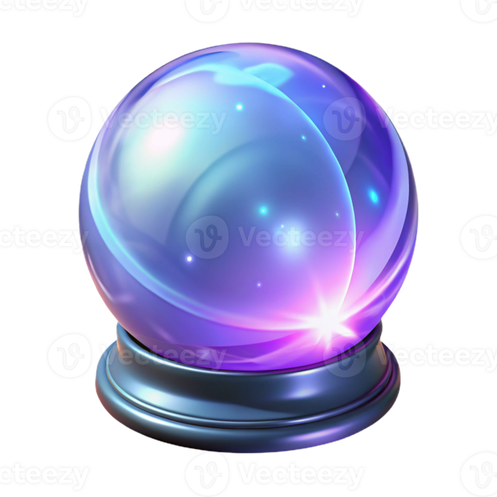 magnificent creative Glowing Crystal Ball 3D Render genuine png