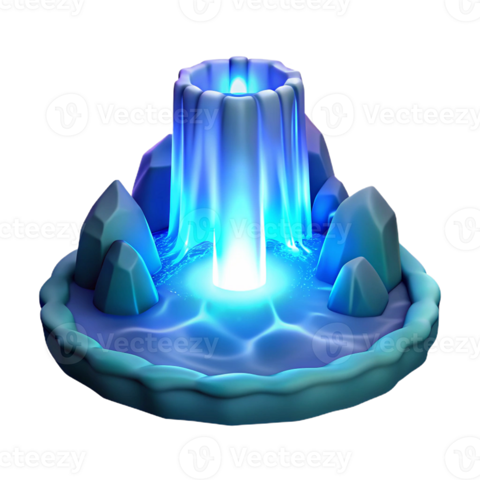 stunning classic Glowing Waterfall 3D Render high quality png