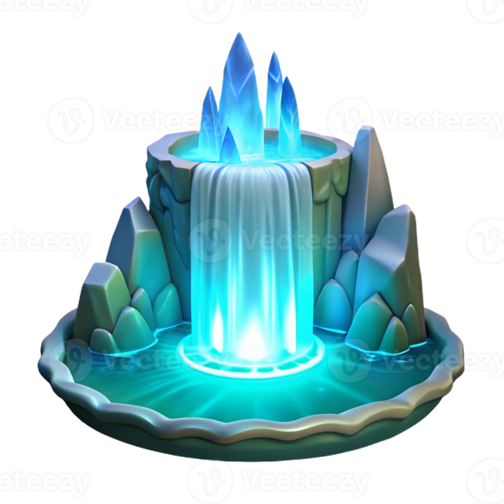 serene traditional Enchanted Waterfall 3D Model original png