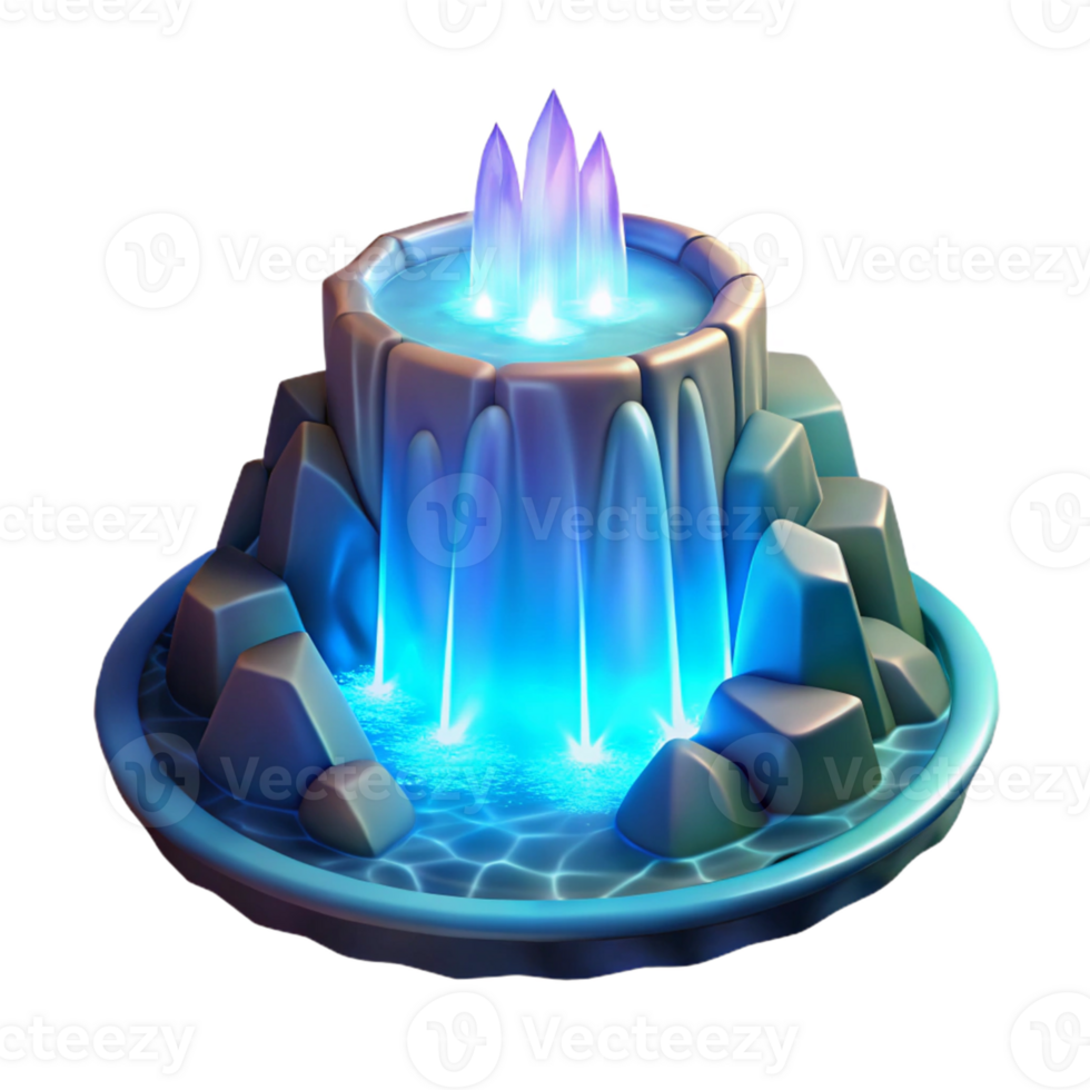 impressive traditional 3D Fantasy Fountain Illustration original png