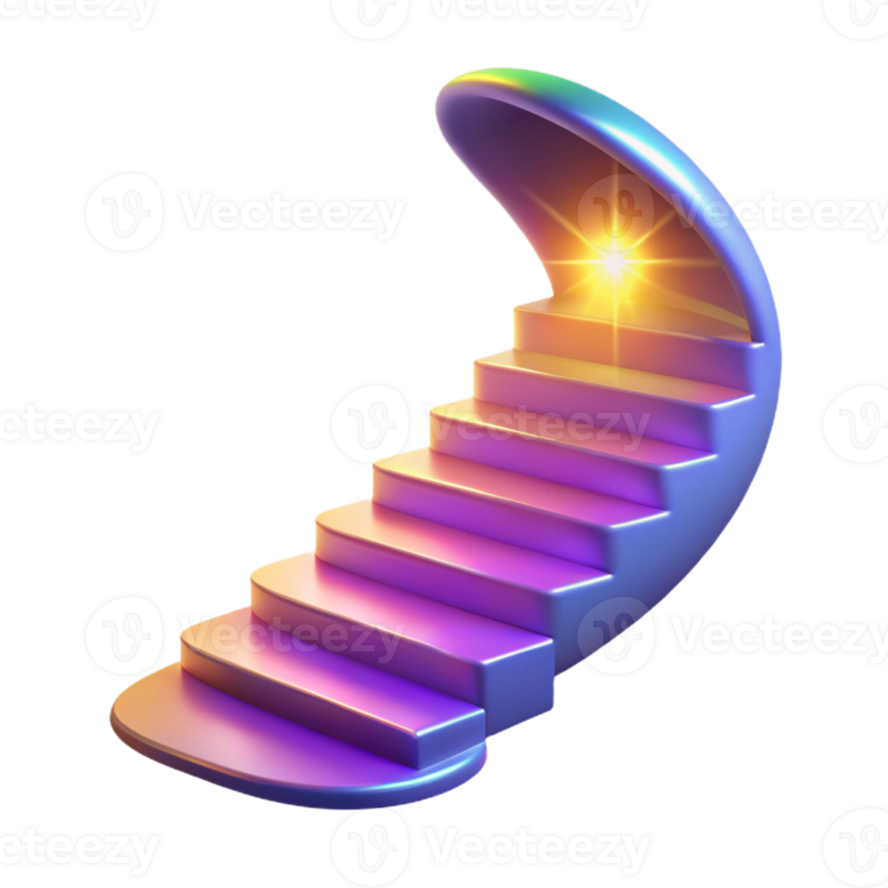 Curved Staircase 3D Illustration png