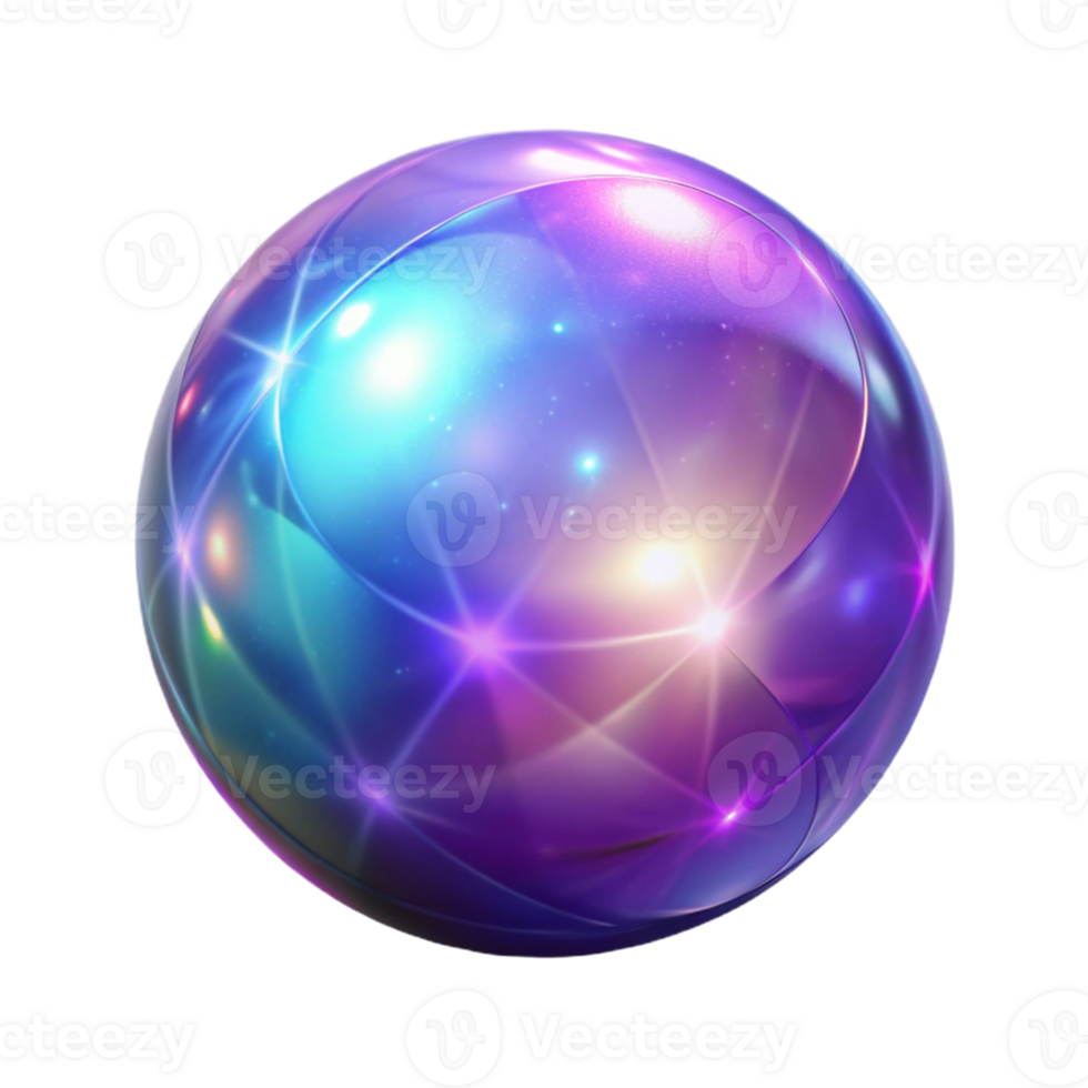 Glowing Purple Blue Abstract 3D Sphere png