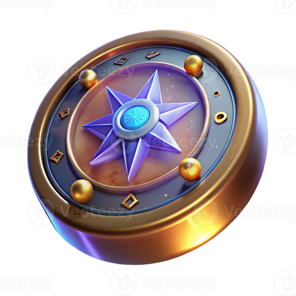 impressive artistic 3D Render Star Compass Illustration premium png