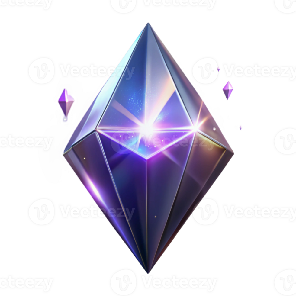 serene creative Glowing Crystal Illustration A 3D Render of a Mystical Gem high quality png