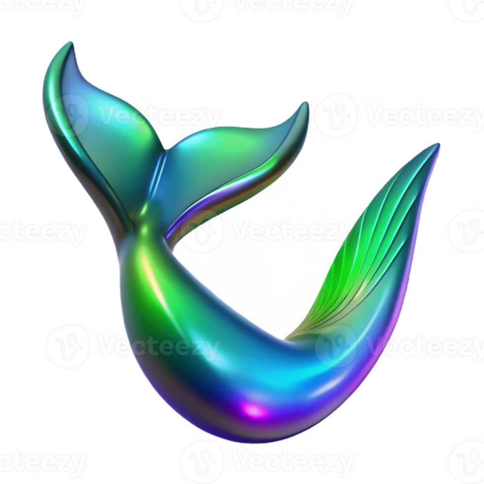 magnificent abstract Iridescent 3D Whale Tail Illustration high resolution png