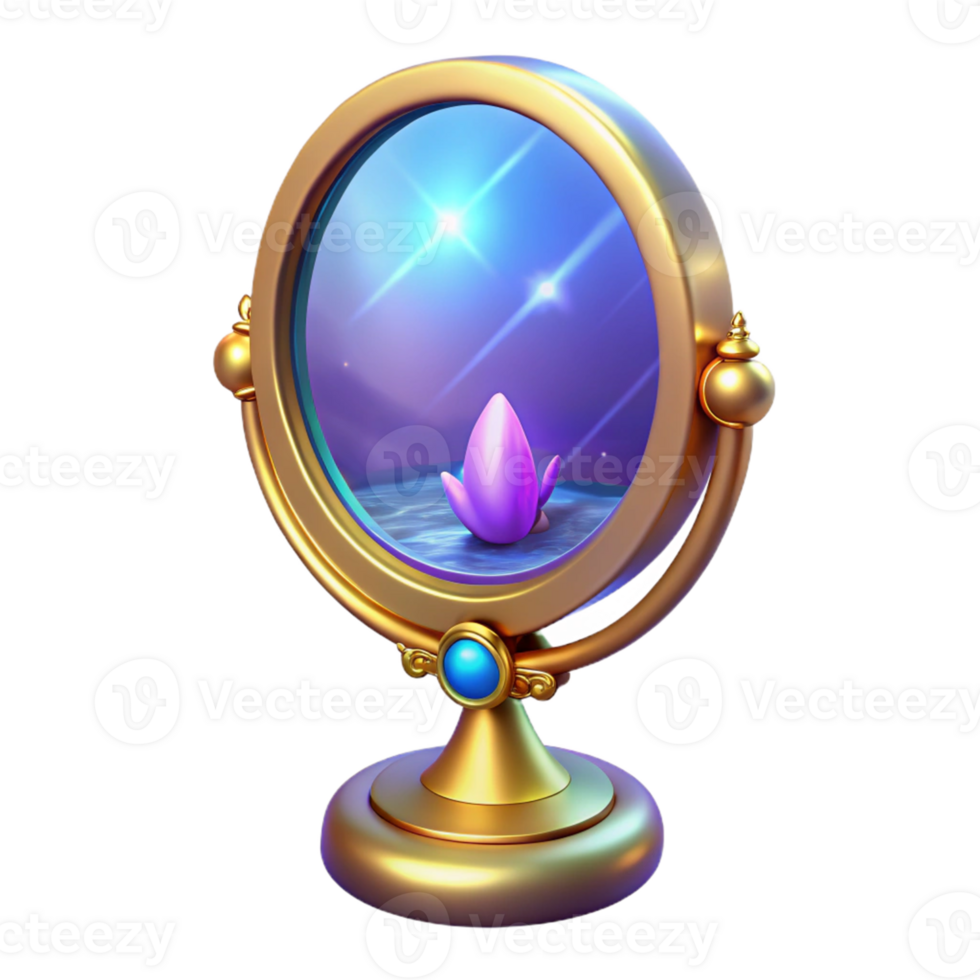 extraordinary rustic Ornate 3D Render of a Magical Mirror 4K png
