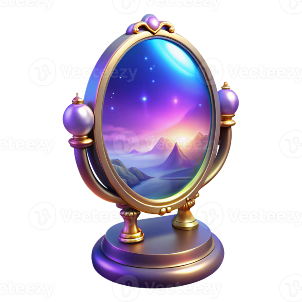 magnificent abstract 3D Fantasy Mirror Illustration Mystical Landscape professional png