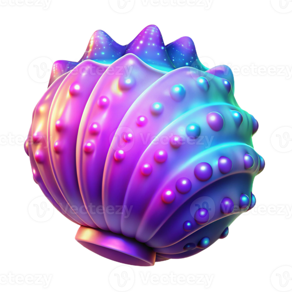 elegant modern 3D Render Colorful Shell Abstract Background 4K png