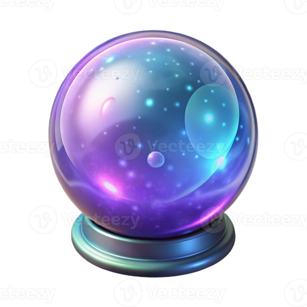impressive modern Cosmic Crystal Ball 3D Render authentic png