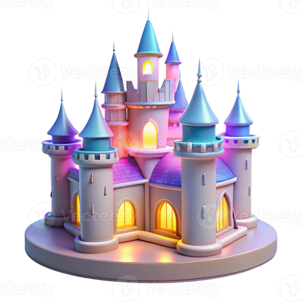 beautiful rustic Enchanted 3D Castle Illustration 4K png