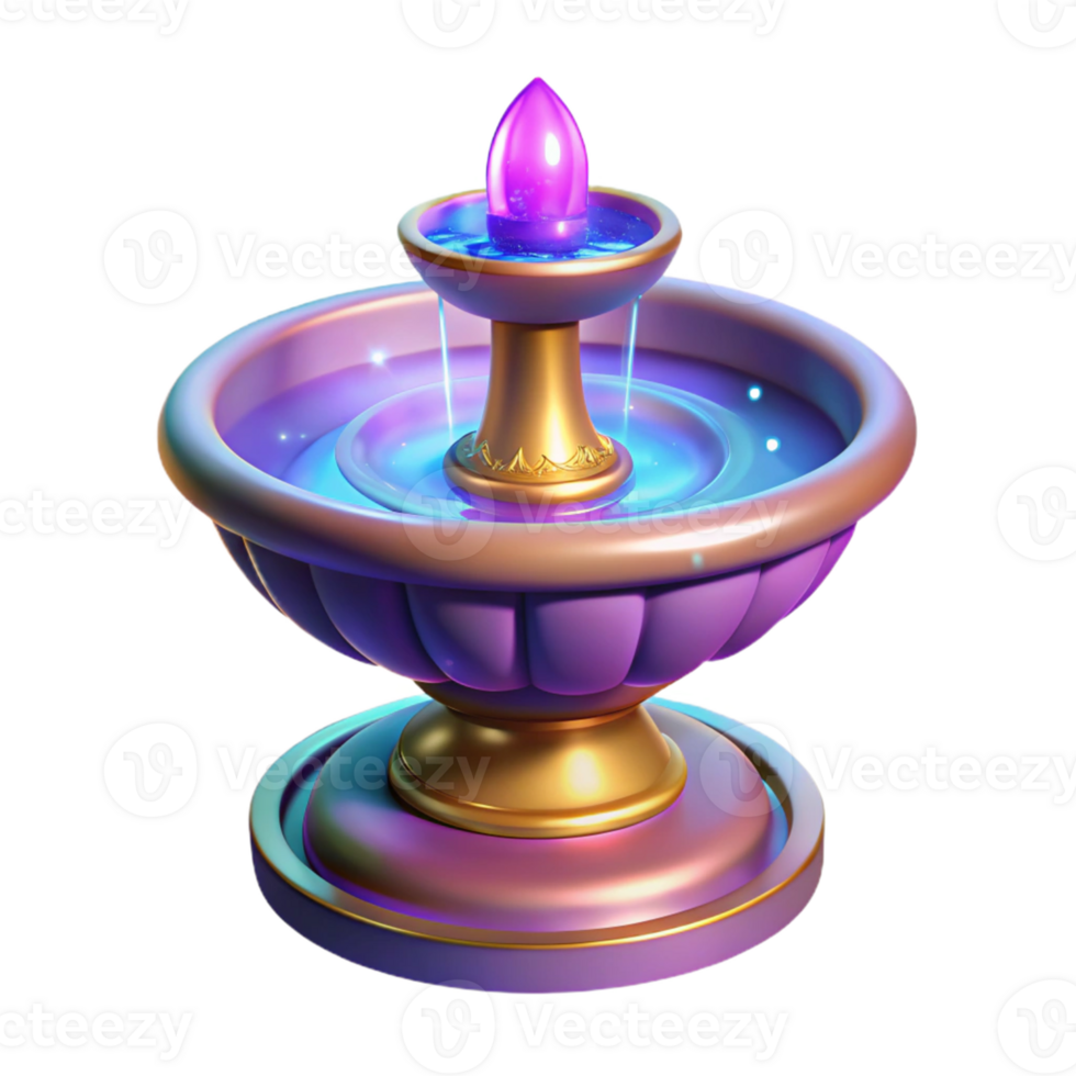 beautiful traditional Fantasy Fountain 3D Render high resolution png