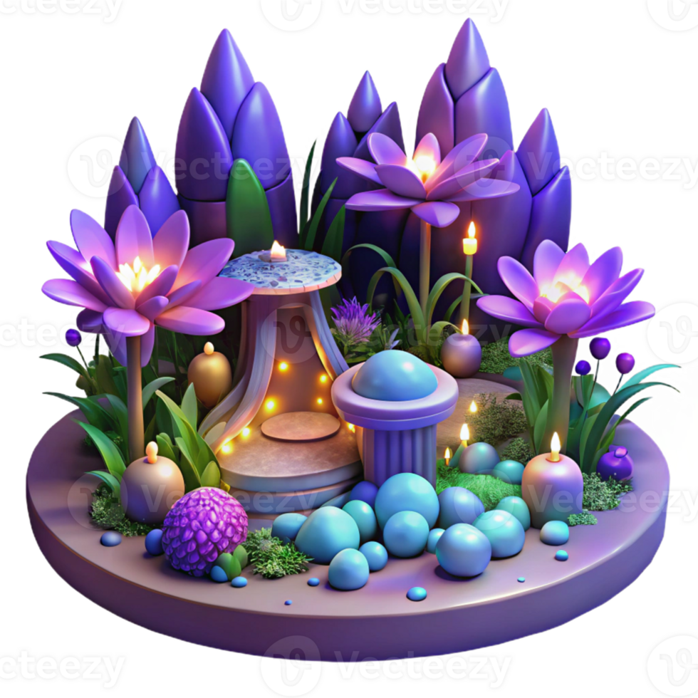 magnificent classic Enchanted 3D Garden Illustration genuine png