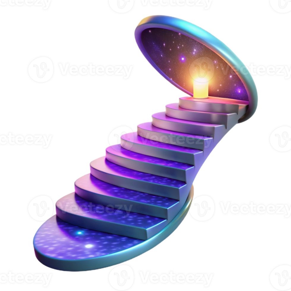 stunning contemporary 3D Celestial Staircase Illustration genuine png