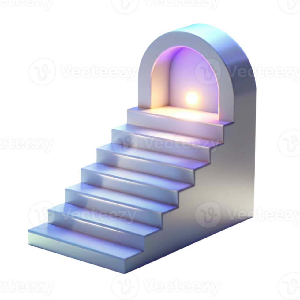 elegant creative 3D Render Staircase to Light 4K png