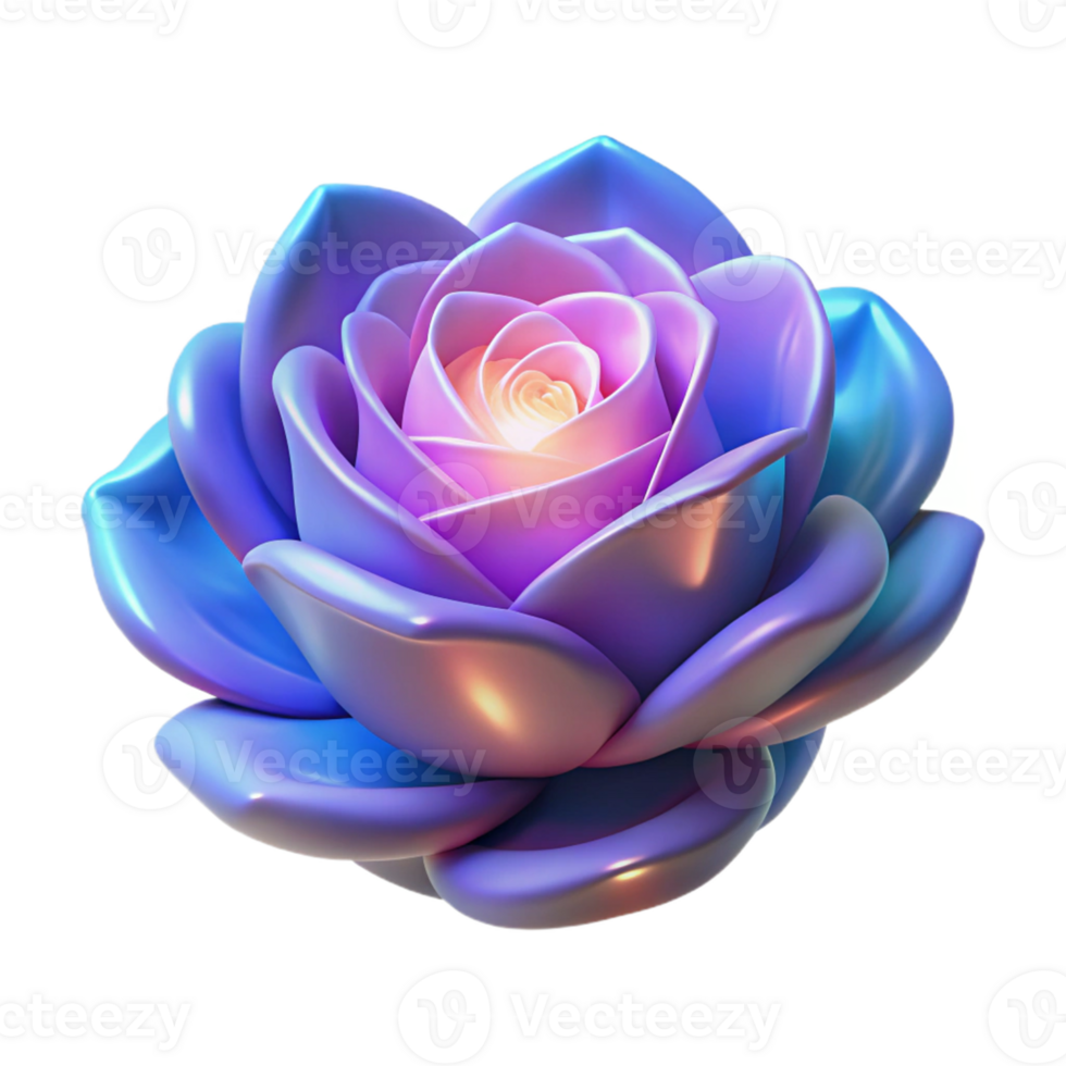 impressive abstract 3D Render of a Vibrant Rose detailed png