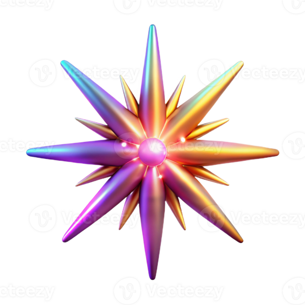 magnificent classic Iridescent 3D Starburst Abstract Background authentic png