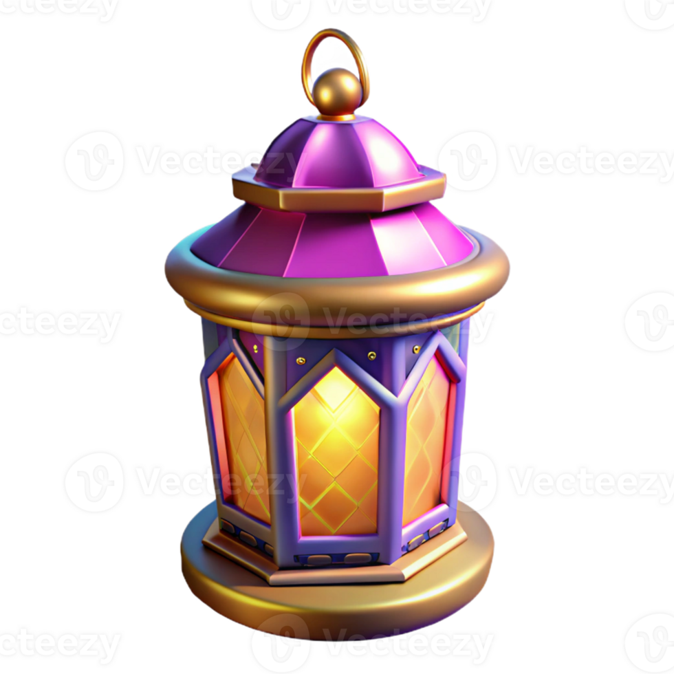 vibrant creative 3D Render of Illuminated Lantern high resolution png