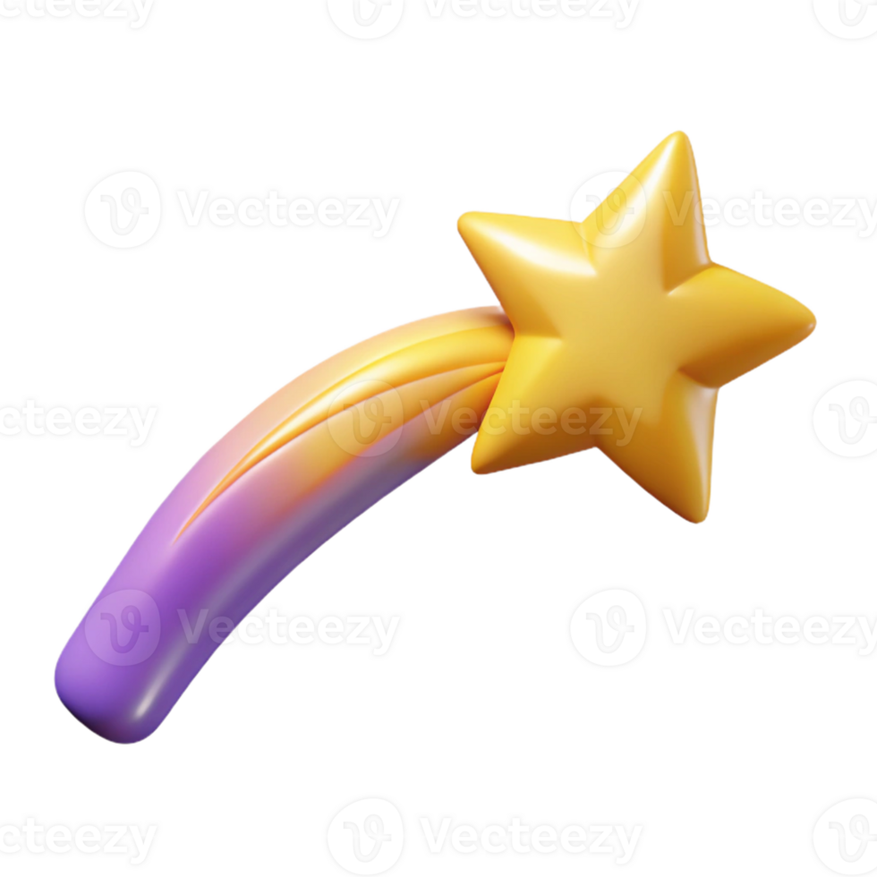 serene abstract 3D Render of a Shooting Star high resolution png