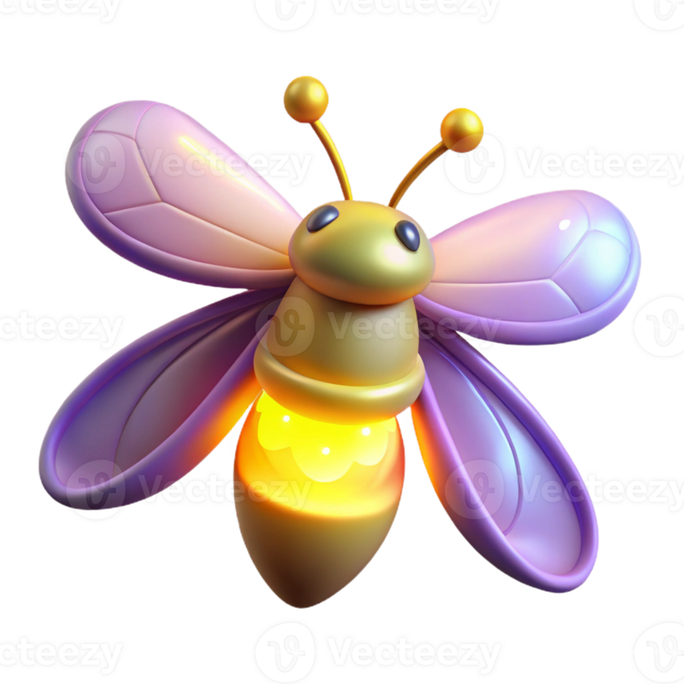 serene creative Cute 3D Firefly Illustration original png