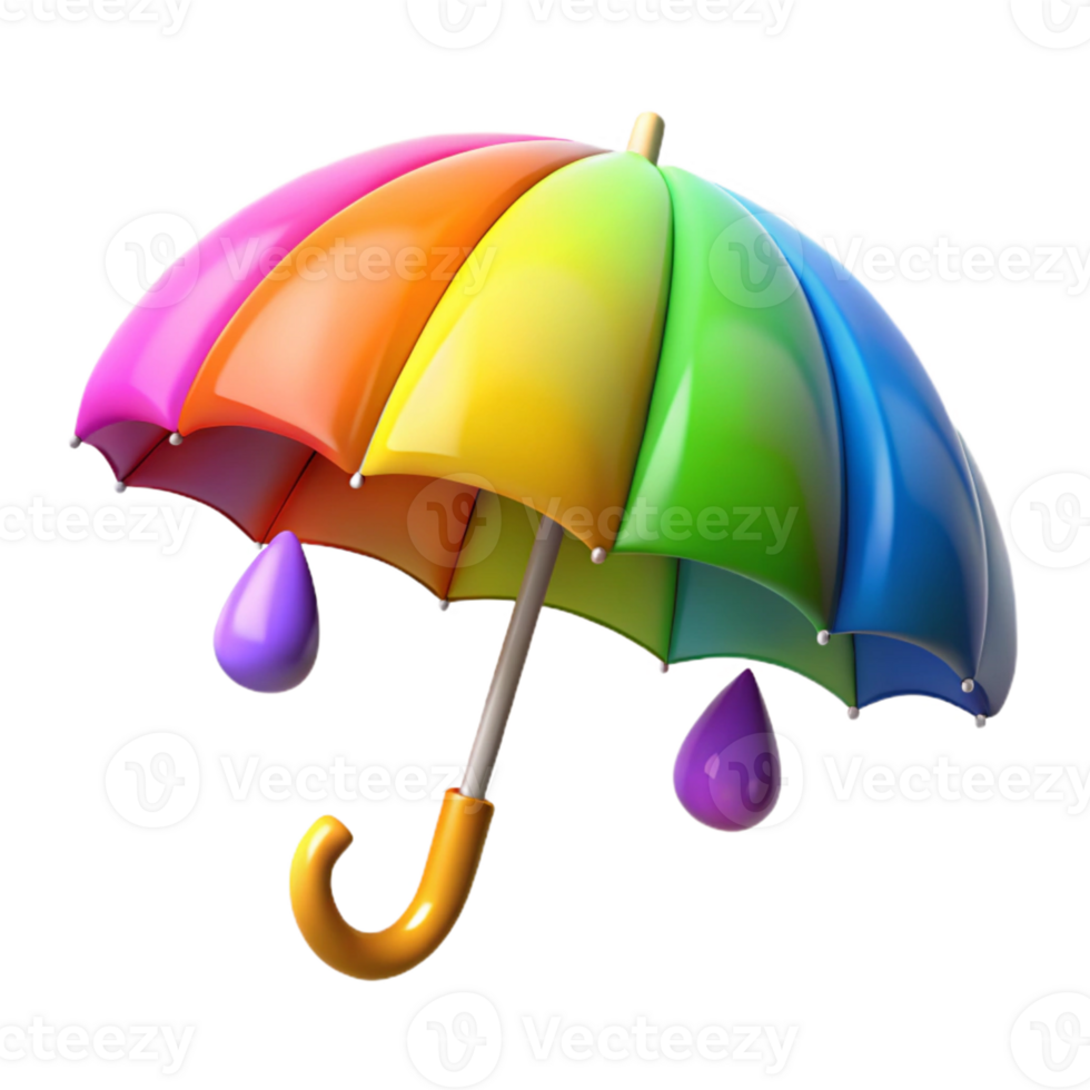 impressive creative Rainbow Umbrella 3D Render original png