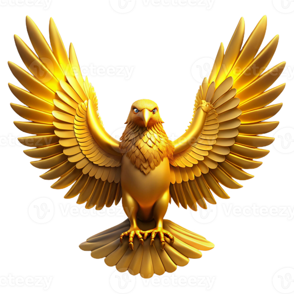 beautiful artistic Golden Eagle 3D Illustration high quality png