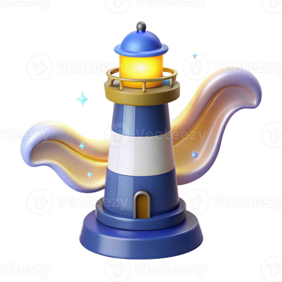 extraordinary classic Lighthouse 3D Render detailed png