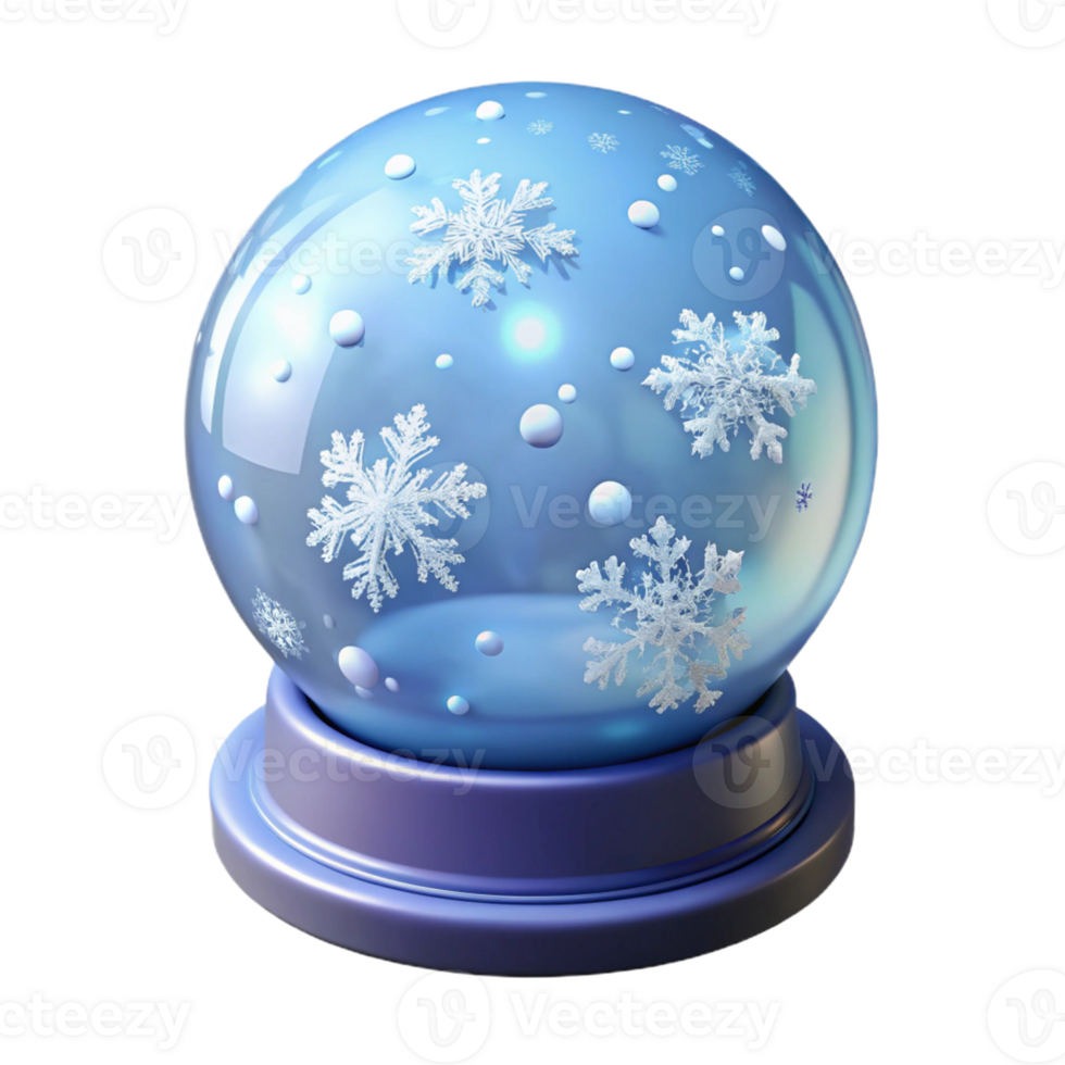 wonderful modern Winter Snow Globe 3D Render high quality png