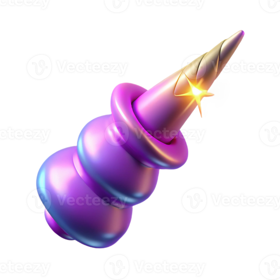 beautiful traditional 3D Render Abstract Unicorn Horn authentic png