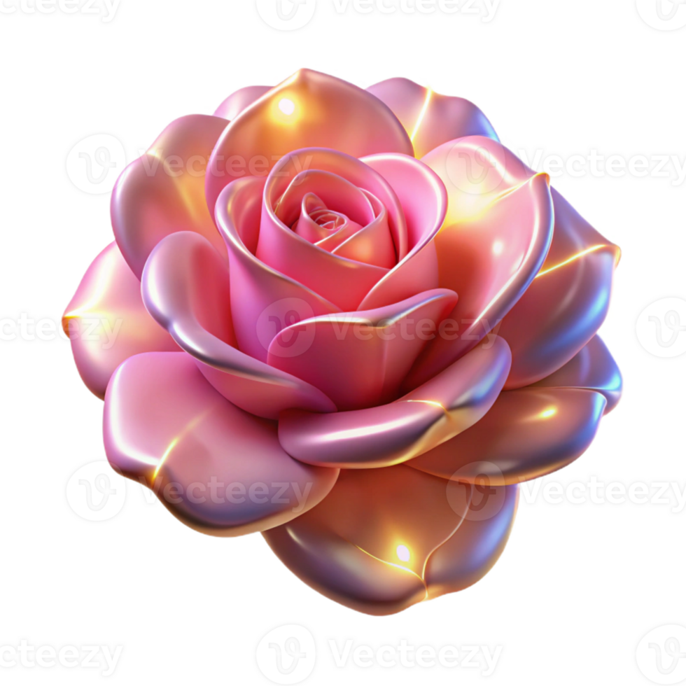 dramatic rustic 3D Render of a Pink Rose authentic png