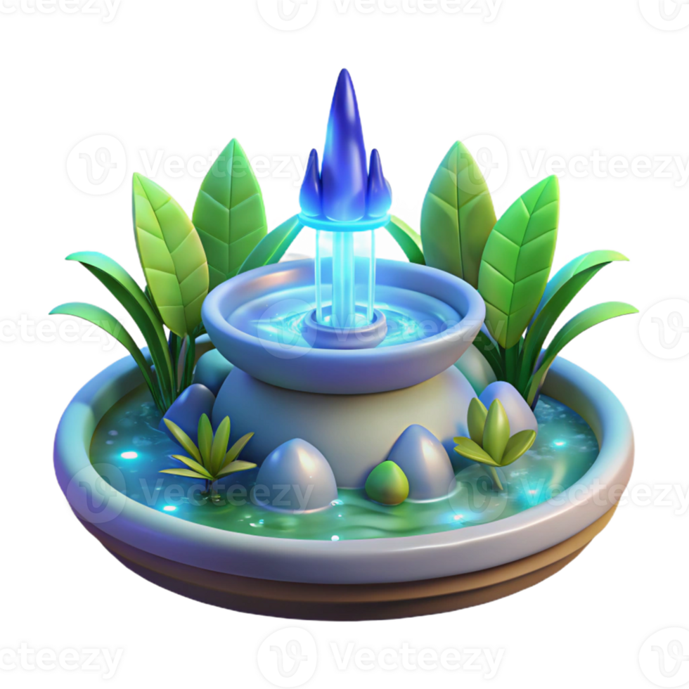serene modern 3D Render of Serene Garden Fountain exclusive png