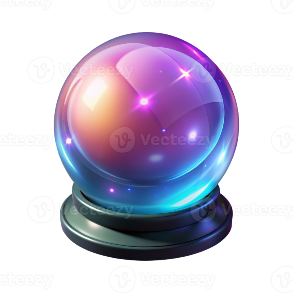 stunning abstract Glowing Crystal Ball 3D Render genuine png