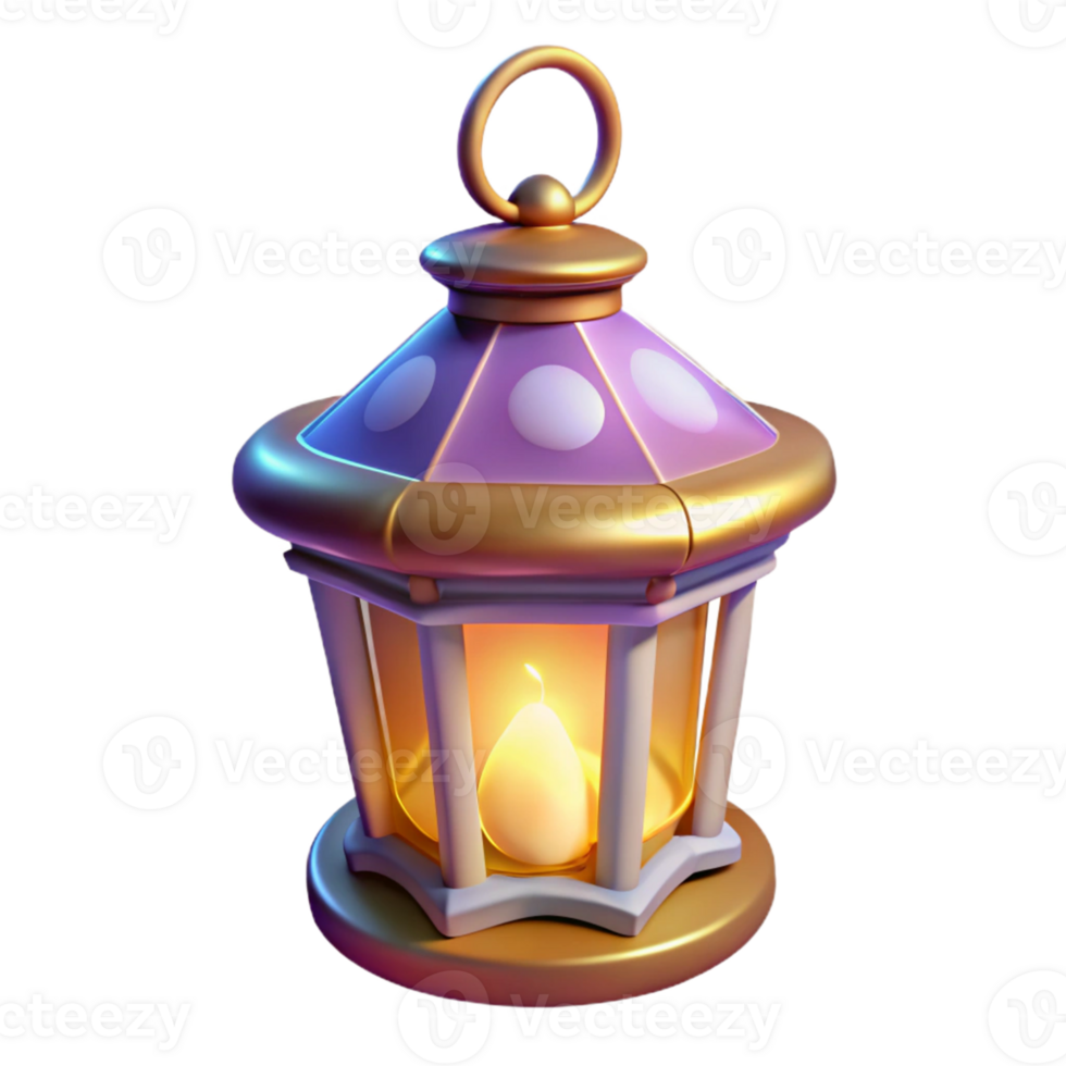 magnificent minimalist 3D Render Lantern Illustration, Glowing Candlelight original png