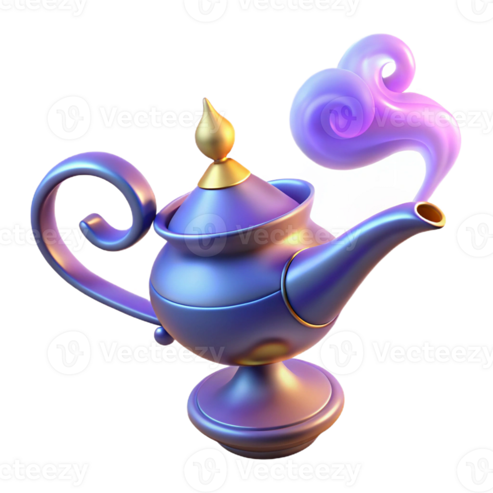 beautiful artistic 3D Render Magic Lamp Illustration 4K png