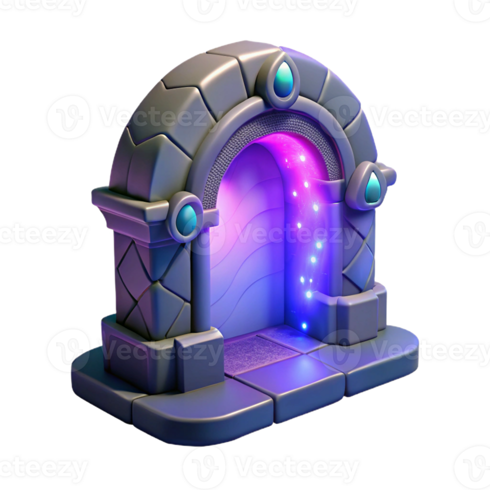 wonderful abstract Glowing Portal 3D Render premium png