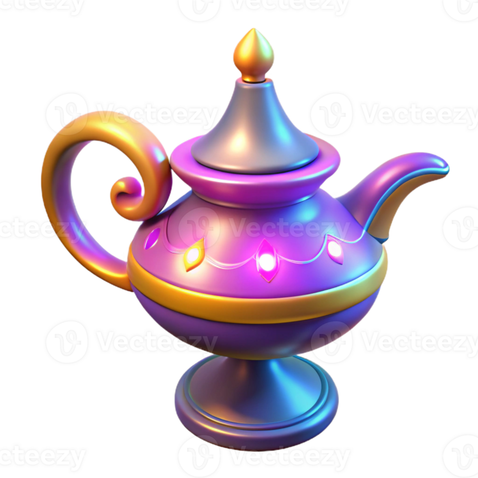 impressive minimalist Magical 3D Render of a Jeweled Lamp exclusive png