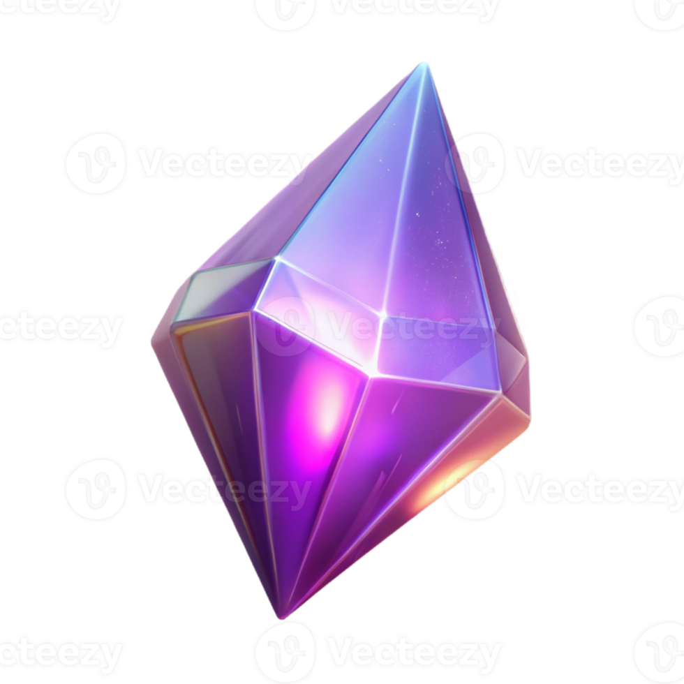 dramatic traditional Purple Gem 3D Render professional png