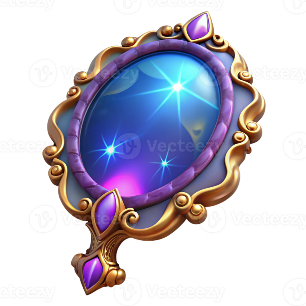 elegant abstract Enchanted Ornate Mirror 3D Render genuine png