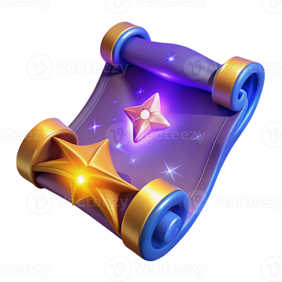 wonderful modern Magical Scroll 3D Render exclusive png