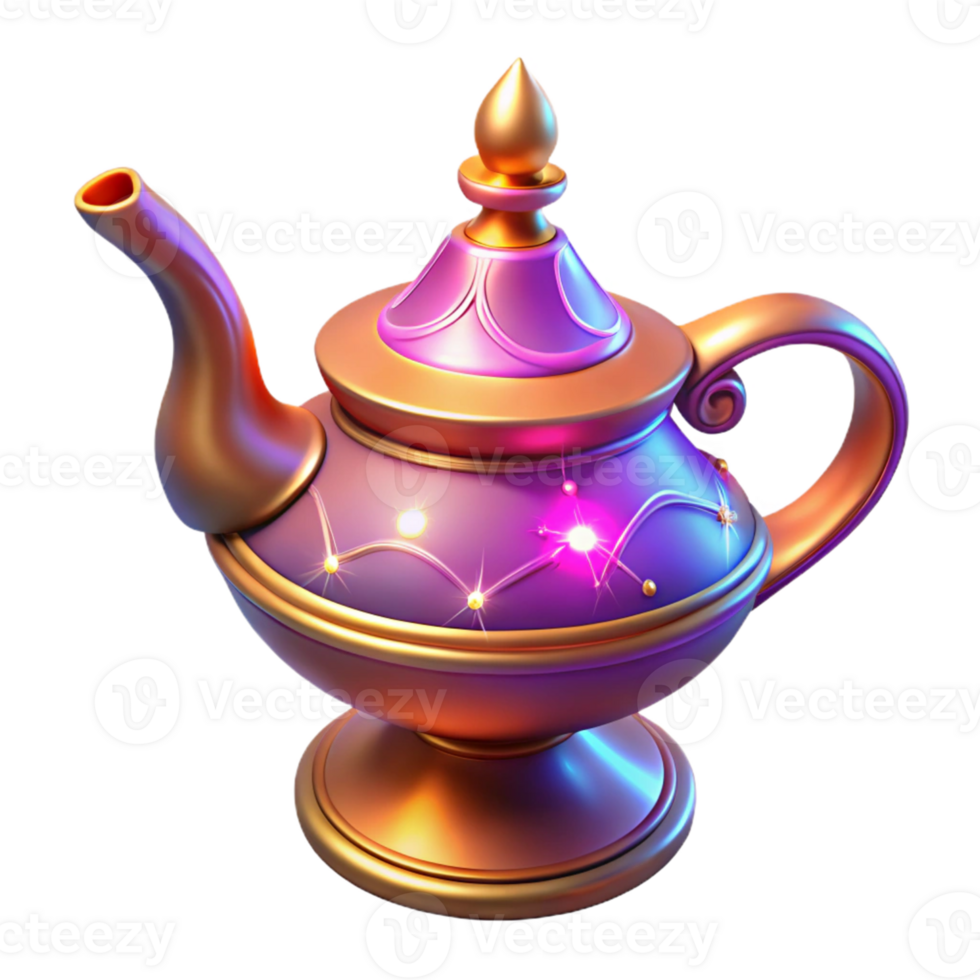 dramatic classic 3D Render Magical Lamp Illustration authentic png
